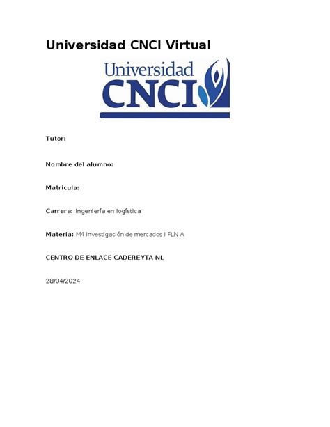 Investigaci N De Mercados I Proyecto Modular Universidad Cnci Virtual