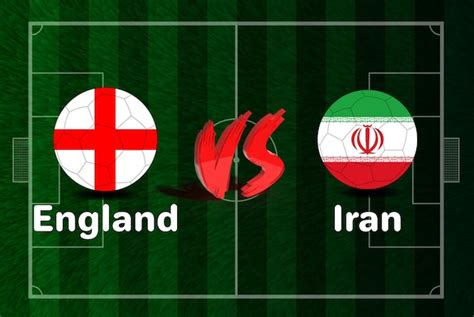 Premium Vector England Vs Iran Soccer Ball In Flag Design On FIFA