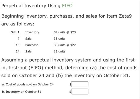 Solved Perpetual Inventory Using Fifo Beginning Inventory Purchases