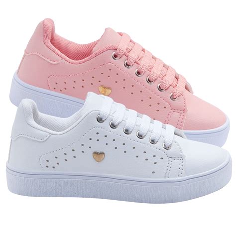 Tênis Escolar Infantil Menina - Kit 2 Pares Tenis Infantil Feminino Menina Casual Escolar 2066 | Shopee ...
