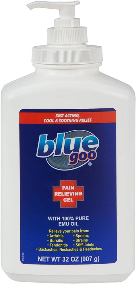 Blue Goo Pain Relieving Gel 32 Ounce Fast Acting Cooling