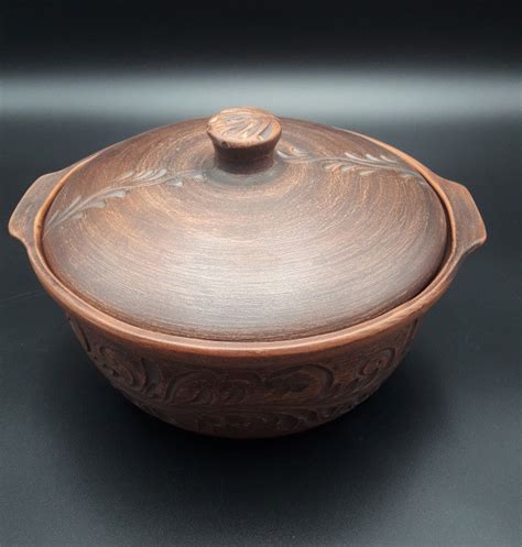 Жаровня керамическая Красная глина на 2 л (12-136) Slavbest Ceramic ...