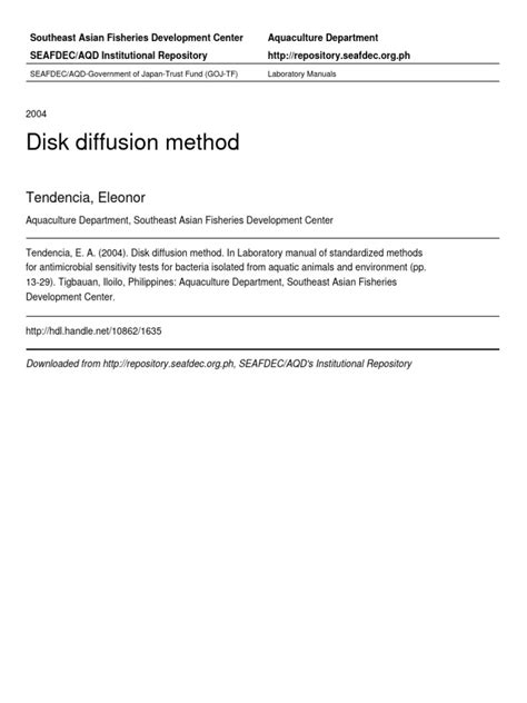 Disk Diffusion Method | PDF | Microscopy | Biology