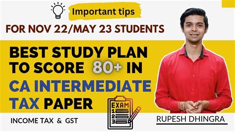 Best Study Plan To Score 80 In CA Intermediate Taxation Income Tax