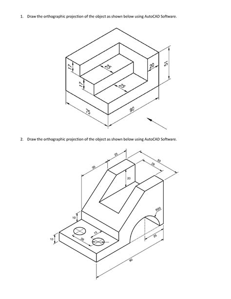 Cad Question Paper Draw The Orthographic Projection Of The Object As