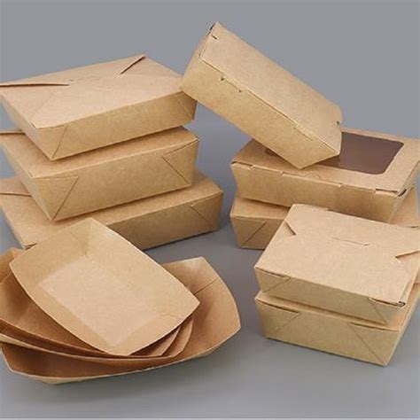 Disposable Custom Size Food Packaging Folding Box Kraft Paper Burger