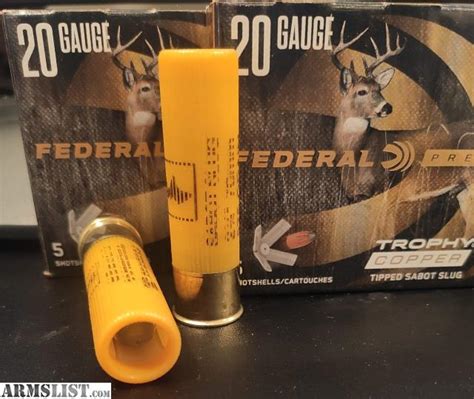 ARMSLIST For Sale 20 Gauge Slug 2 3 4 Federal Premium Sabot Trophy