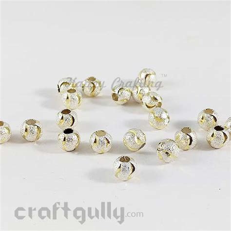 Buy 8mm Designer Metal Beads Silver Golden Online COD Low Prices