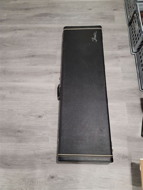 Fender Precision Bass Case 1967 Black Tolex Tail Logo Reverb