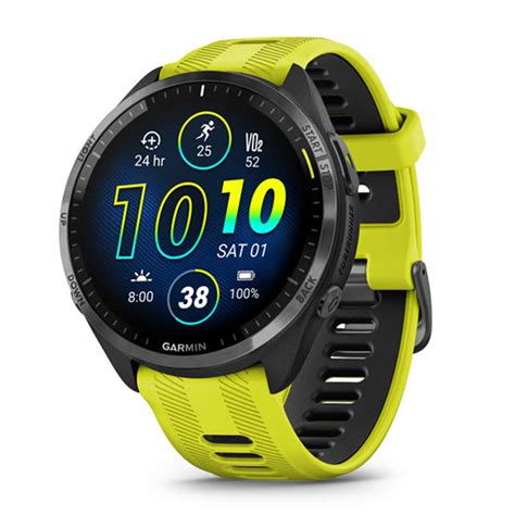 Buy Garmin Forerunner 965 Carbon Grey Dlc Titanium Bezel With Black Case And Amp Yellow Black