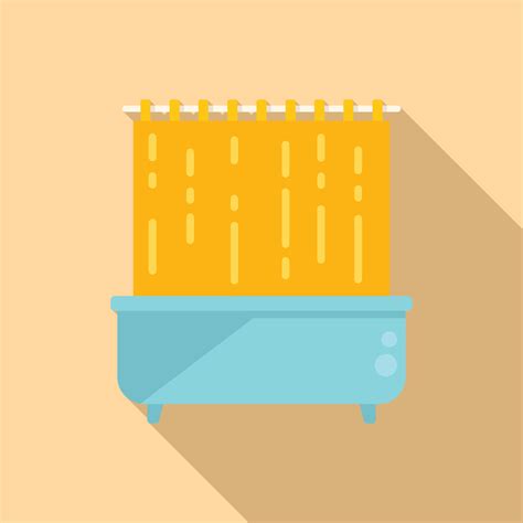 Water Shower Curtain Icon Flat Vector Bathroom Clean 15157465 Vector