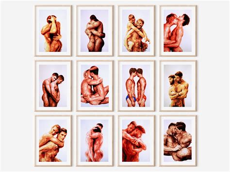 Romantic Nude Gay Couple 12 Gay Prints Queer Artwork Homoerotic Gay