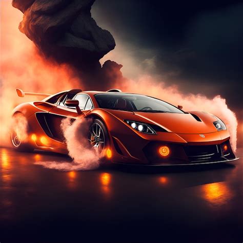 Premium AI Image | Super car wallpaper with smoke