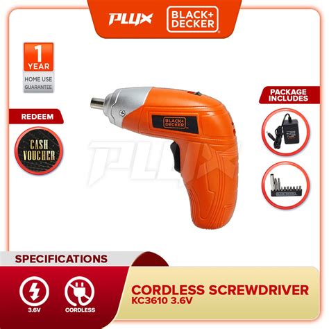 Black Decker Kc V Screwdriver Rechargable With Bits Shopee