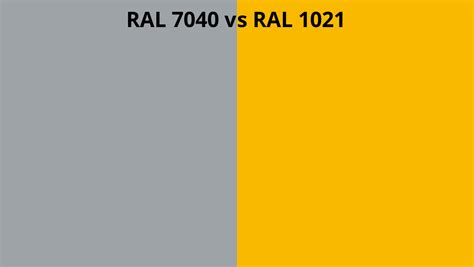 RAL 7040 Vs 1021 RAL Colour Chart UK