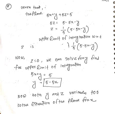 Solved Find The Volume Of The Given Solid Region In The First Octant