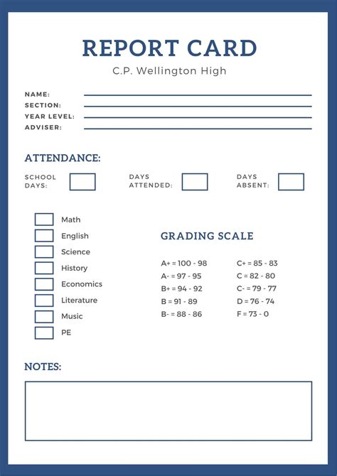 Customize 46 High School Report Cards Templates Online Canva