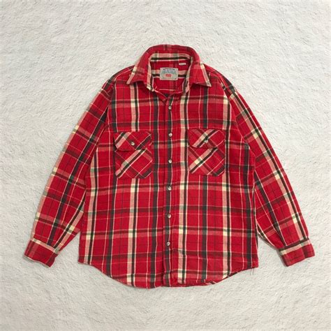 Vintage Levis Alaska Authentic Longsleeve Plaid Flannel Shirt Kemeja