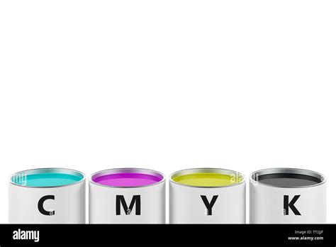 Cmyk Colour Buckets Stock Photo Alamy