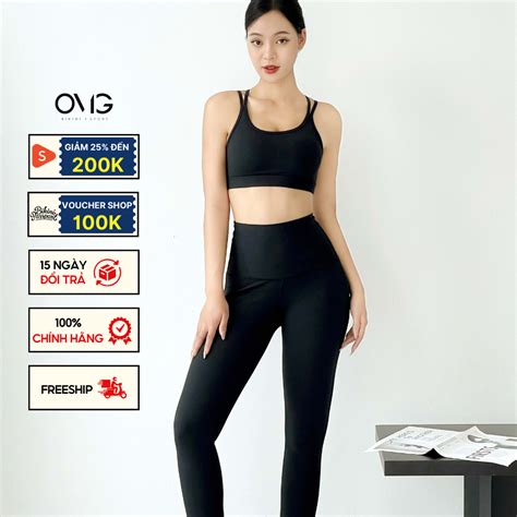 Bộ đồ tập Gym Yoga BIKINI PASSPORT kiểu quần dài cạp cao áo dây kép