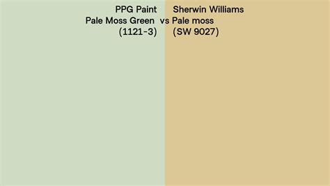 PPG Paint Pale Moss Green 1121 3 Vs Sherwin Williams Pale Moss SW