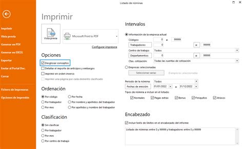 N749 Cómo se puede emitir un listado de horas extras