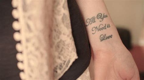 Women Tattoo All You Need Is Love Your Number