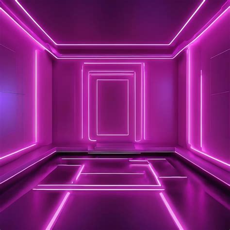 Premium AI Image | Purple hues and neon lights step into a modern and ...