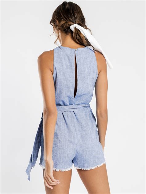 Electra Textured Jumpsuit In Blue Glue Store