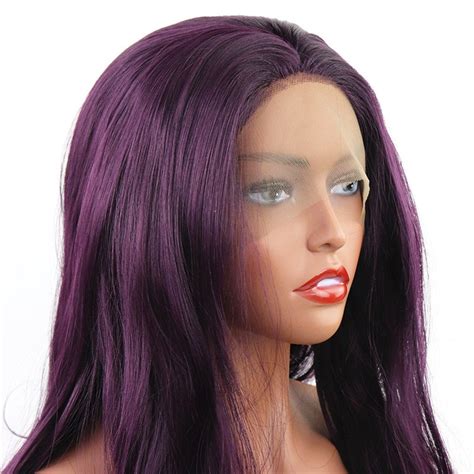 Dark Purple Long Wigwavy Wiglace Front Wignatural Wigheat Etsy