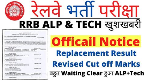 Railway Official Update खशखबर Rrb Alp tech Supplementary Panel