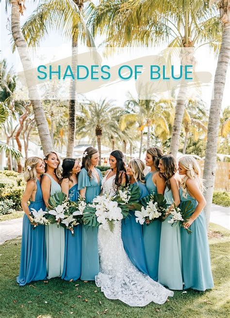 Bridesmaid Dresses Shades Of Blue