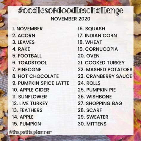 Try It November Doodle Challenge With Free Printable
