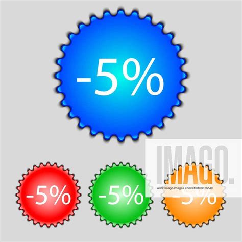 Percent Discount Sign Icon Sale Symbol Special Offer Label Set Of