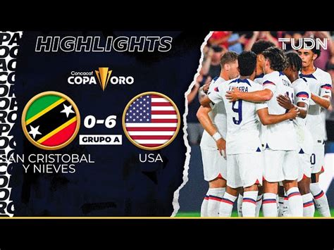 Resumen Y Goles San Cristobal Y Nieves Estados Unidos Copa Oro