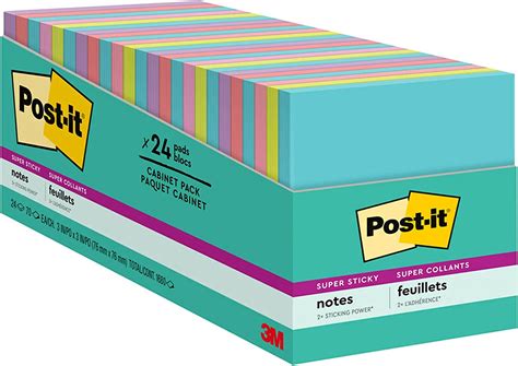 Post It Super Sticky Notes 3x3 In 24 Pads For School And Office Work