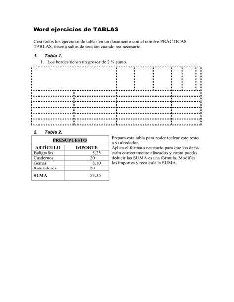 EJERCICIOS REPASO TABLAS WORD