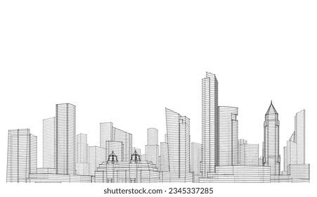 Sketch City 3d Rendering Stock Illustration 2345337285 | Shutterstock