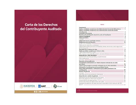 Carta De Derechos Del Carta De Los Derechos Índice Presentación 4 Del Contribuyente Auditado