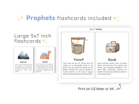 25 Prophets in the Quran & Islam. Islamic Printable and Digital Cards ...