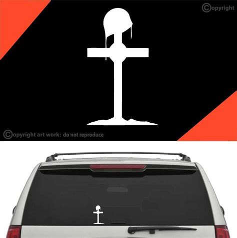 Fallen Soldier Cross Car Sticker Decal Fallen Soldier Cross Fallen