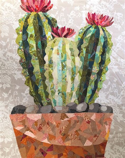 Cactus Quilt Along Project Flower Quilts Southwest Quilts Landscape Art Quilts