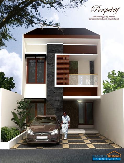 Desain Fasad Rumah Minimalis 2 Lantai Lebar 6 Meter Modern Minimalist House Facade House