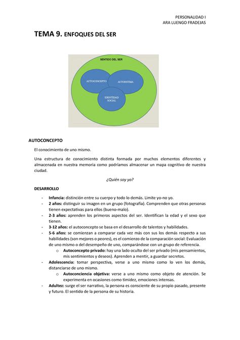 TEMA 9 Bien Apuntes 9 PERSONALIDAD I ARA LUENGO FRADEJAS TEMA 9