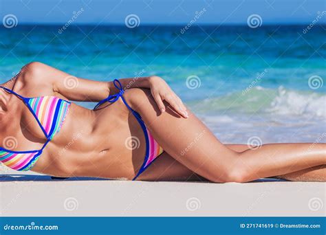 Tanned Woman In Bikini Stock Image Image Of Beach Beauty 271741619