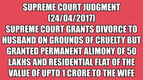 Supreme Court Grants Divorce To Husband But Awards 50 Lakh Alimony And