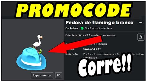 NOVO PROMOCODE Roblox Exclusivo Hat Fedora Flamingo Branco YouTube