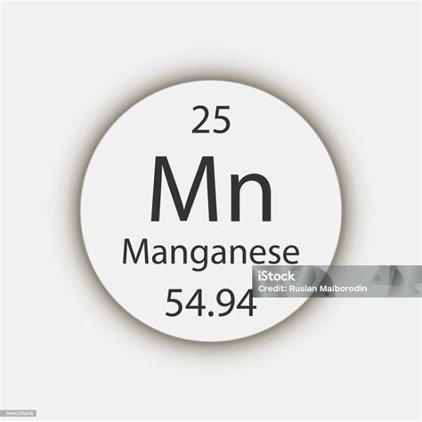 Manganese Symbol Chemical Element Of The Periodic Table Vector