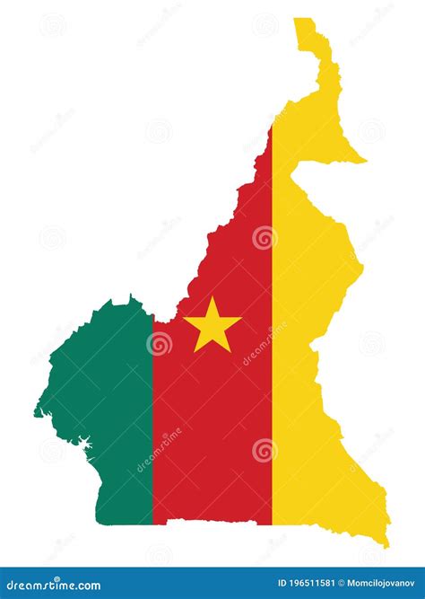 Flag Map of Cameroon stock vector. Illustration of black - 196511581