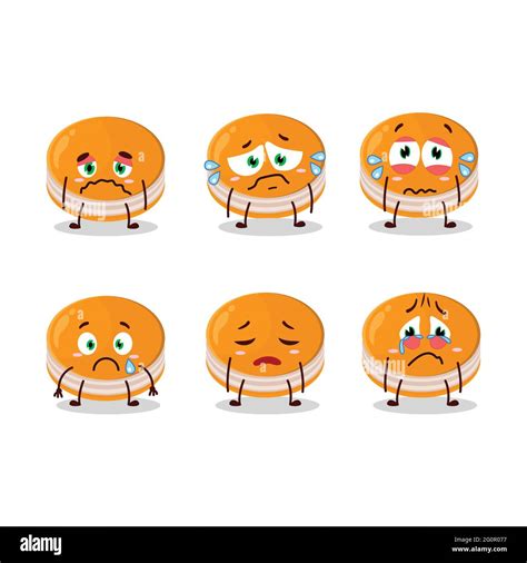 Personnage De Dessin Anim Dorayaki Orange Avec Une Triste Expression